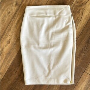 Express white skirt with gold zipper